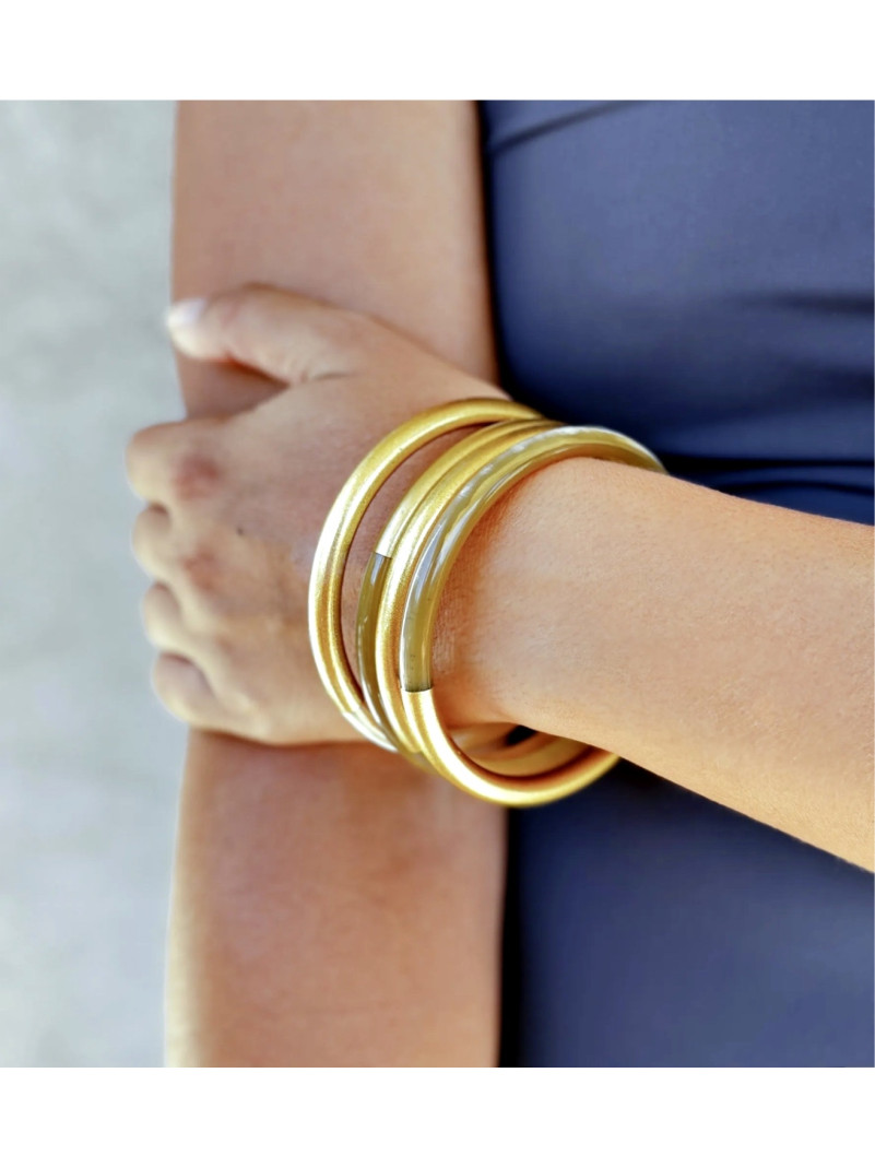 BRACELET JONC CORNE DORÉ