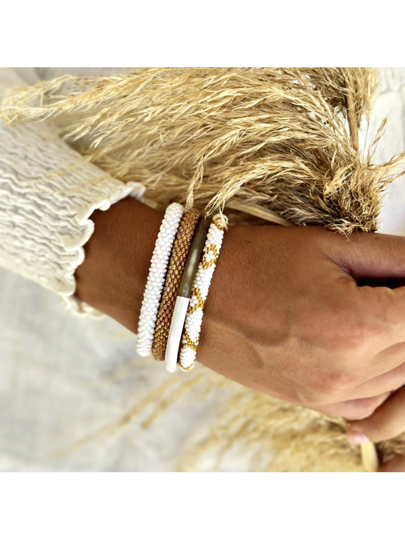 BRACELET NÉPALAIS BLANC A95