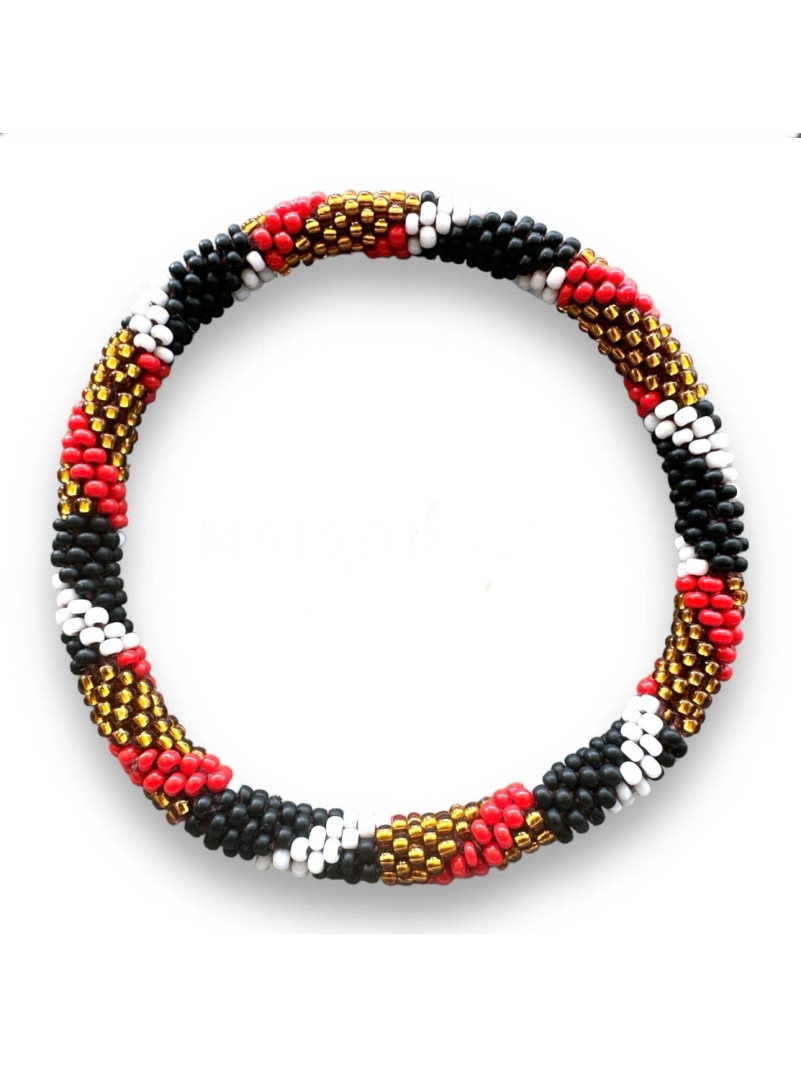 BRACELET NÉPALAIS ROUGE NOIR A96