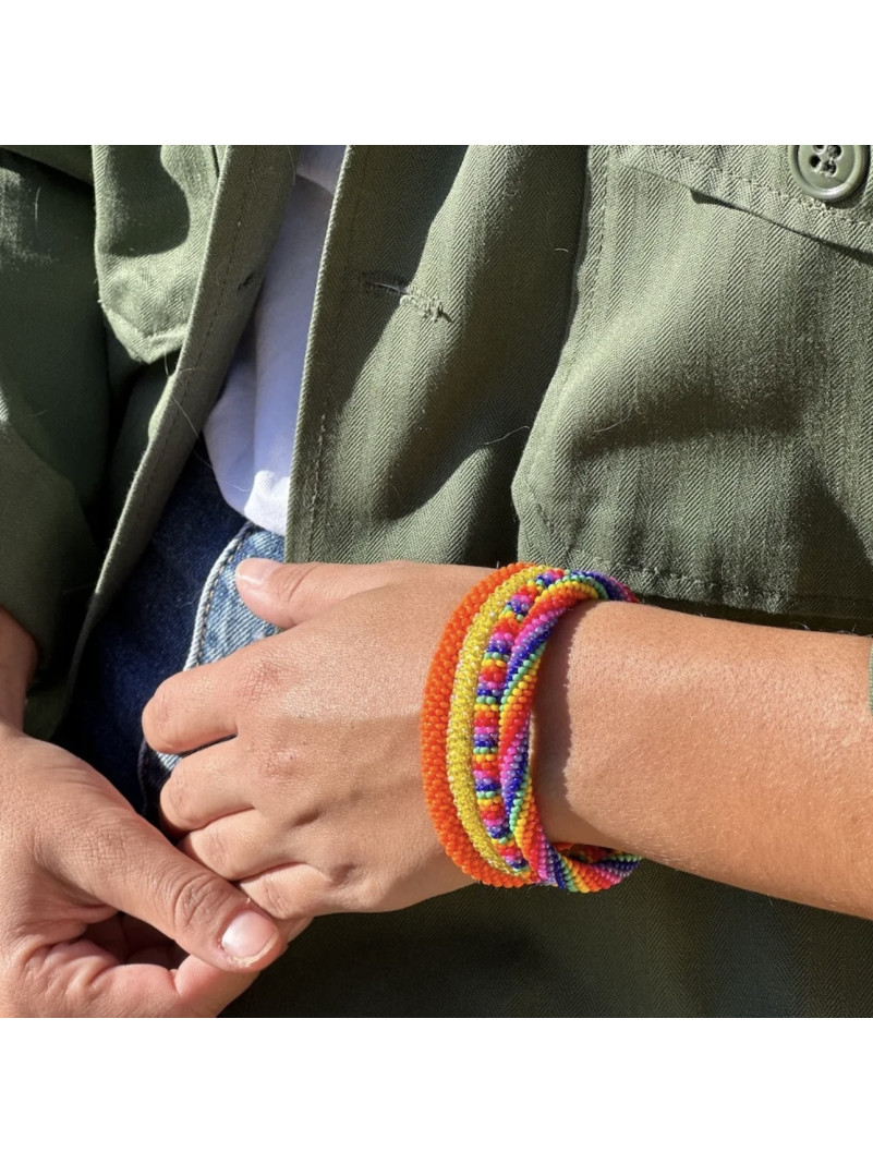 BRACELET NÉPALAIS JAUNE SHINNY A75