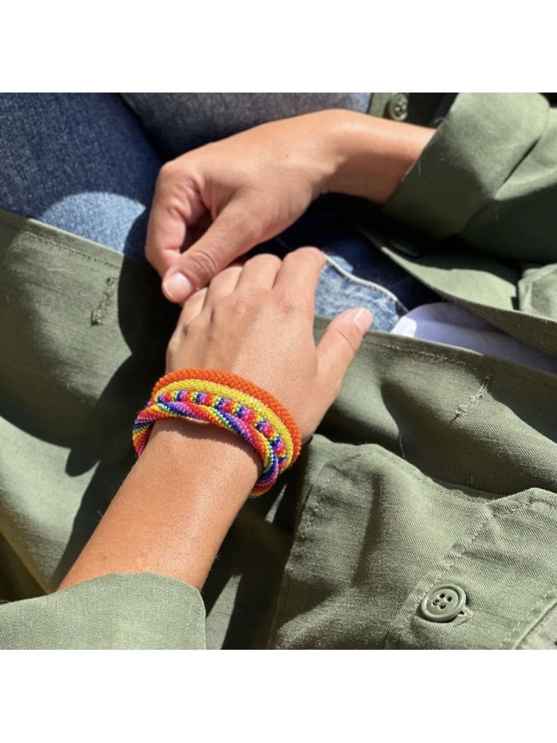 BRACELET NÉPALAIS JAUNE SHINNY A75