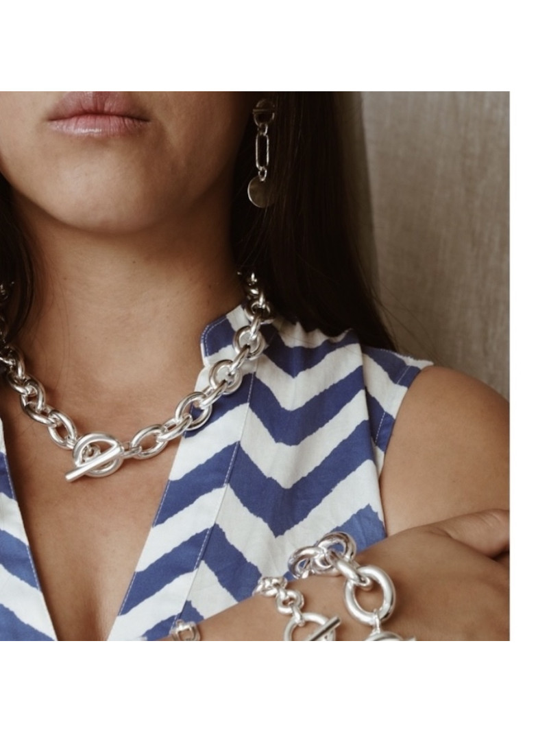 COLLIER SECRET DE CUIR CHAINE FORÇAT XXL