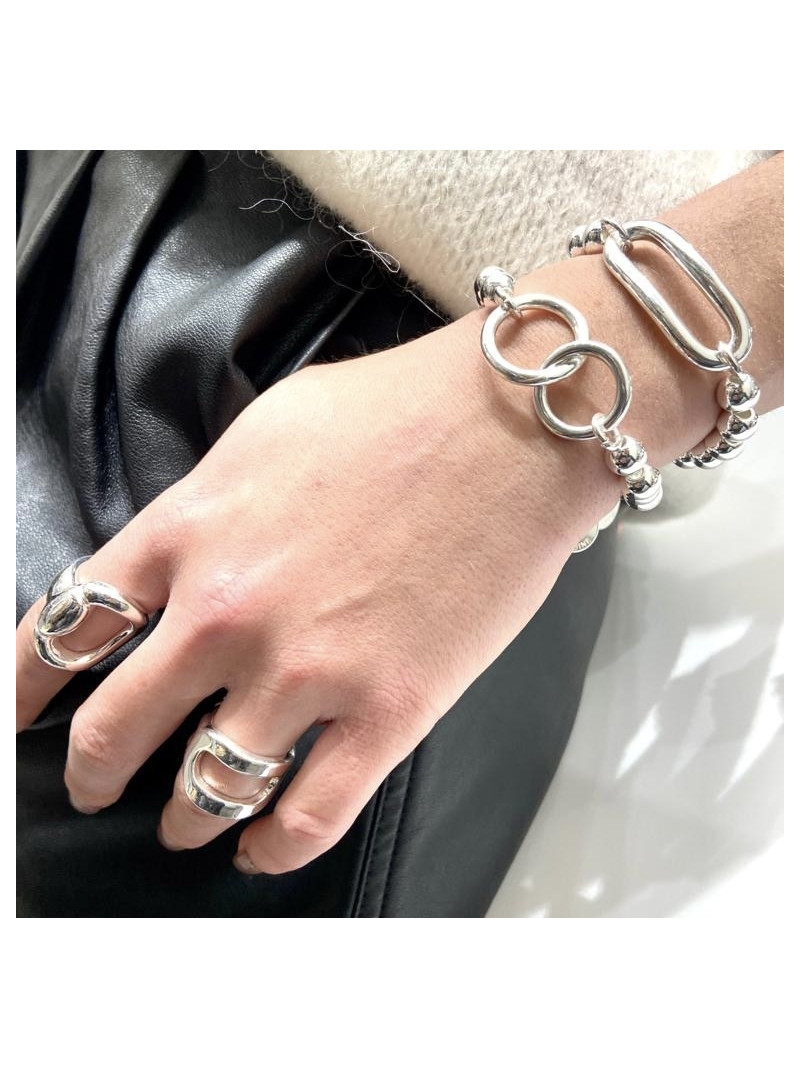 BRACELET SECRET DE CUIR BOULES DOUBLE BOUÉE N°921