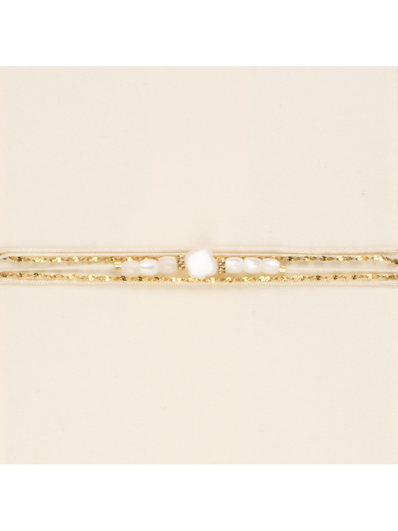 BRACELET BY GARANCE DONA TREFLE BLANC