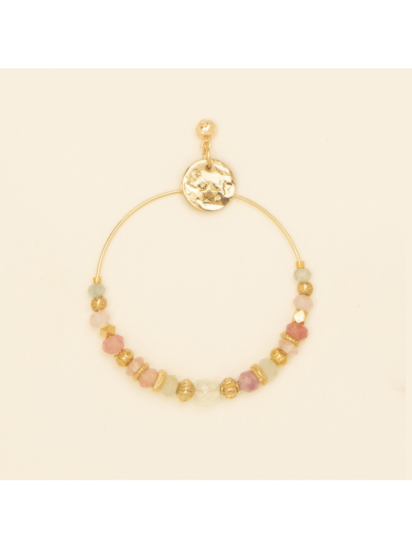 BOUCLES D'OREILLES BY GARANCE BOYE ROSE VERT