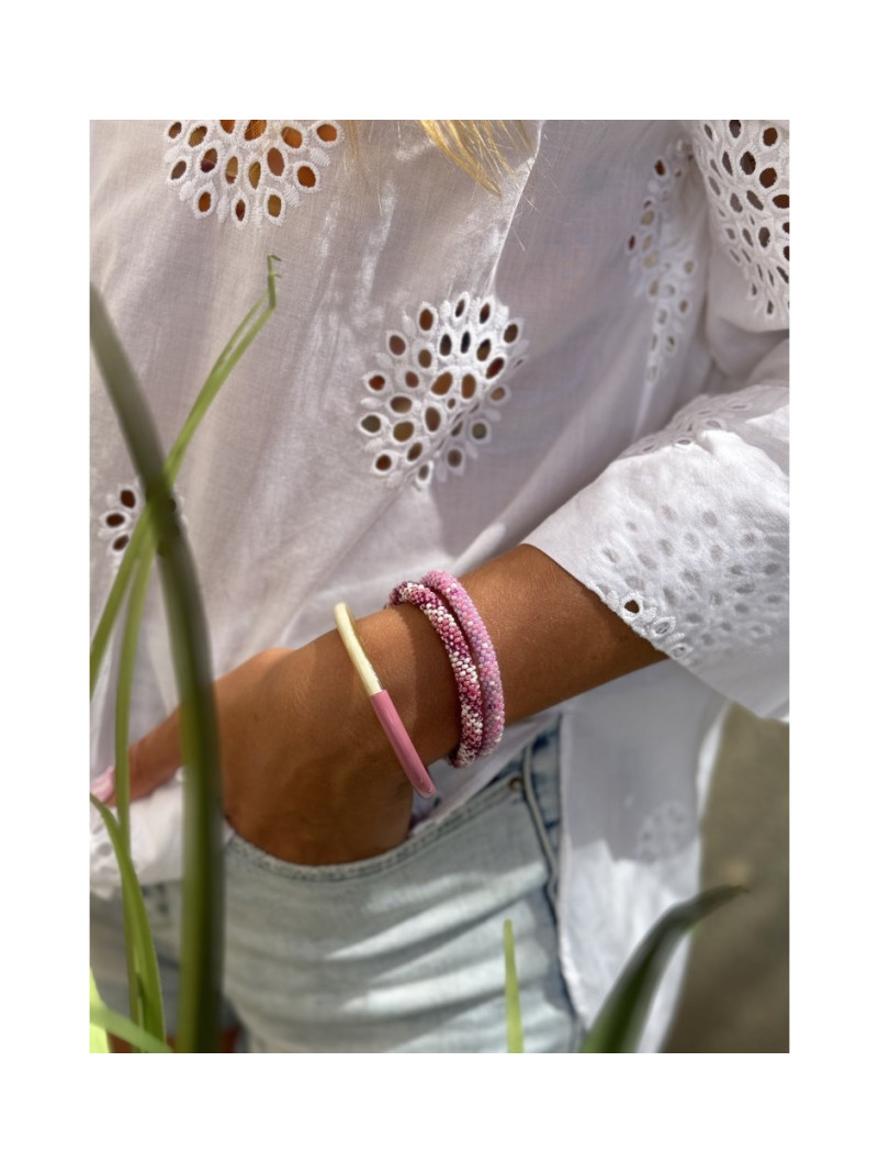 Bracelet NÉPALAIS VIOLET ROSE R13