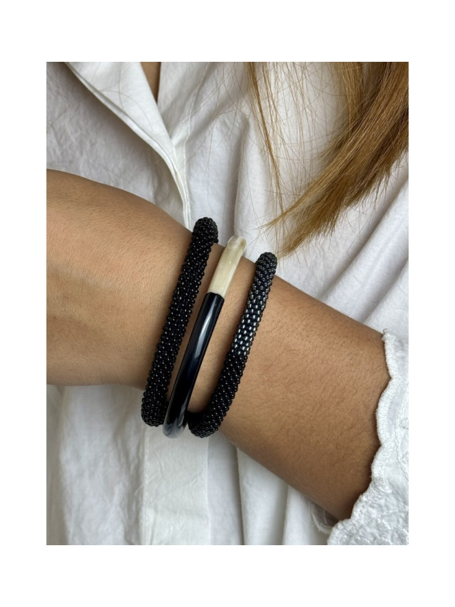 Bracelet JONC CORNE MULTI NOIR