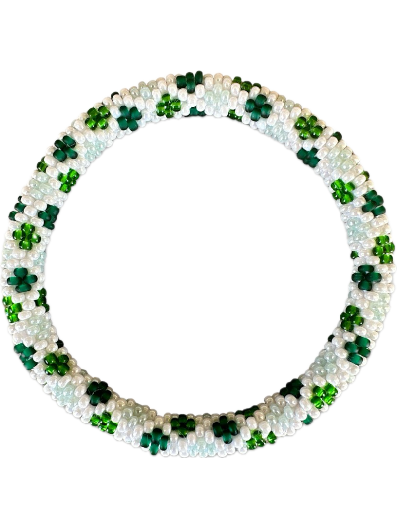 Bracelet NÉPALAIS VERT BLANC B140
