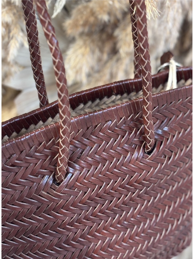 Sac en cuir TRESSY DARK BROWN