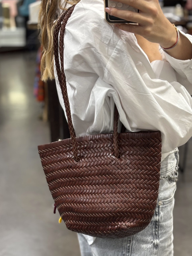Sac en cuir TRESSY DARK BROWN
