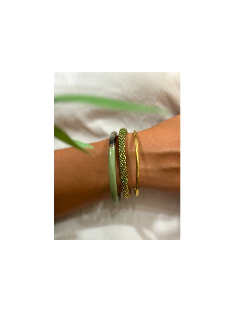 Bracelet Népalais KAKI DORÉ B07