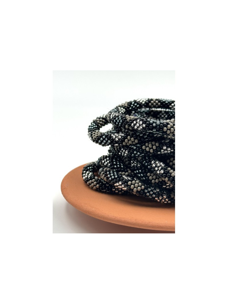 Bracelet Népalais GRIS NOIR N13
