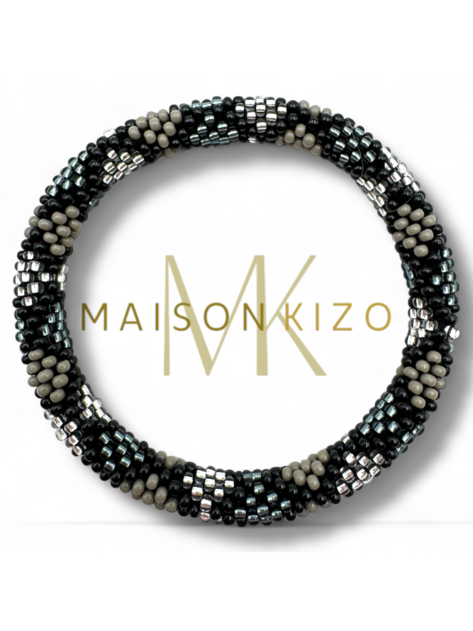 Bracelet Népalais GRIS NOIR N13