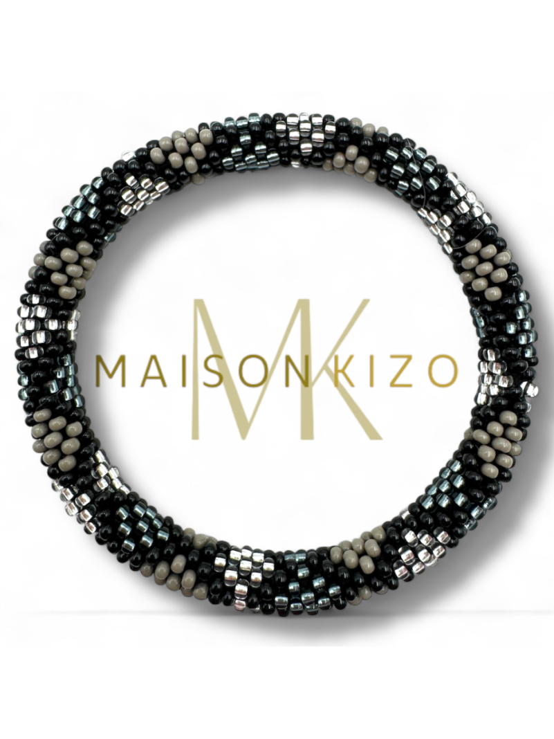 Bracelet Népalais GRIS NOIR N13