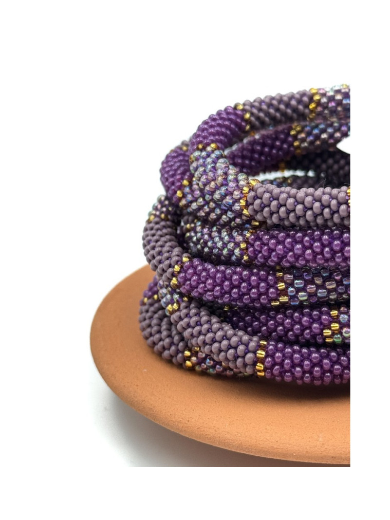Bracelet NEPALAIS VIOLET DORÉ B24