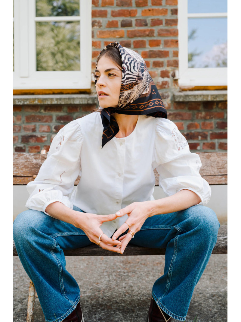 Foulard carré soie ANTAN ZEBRA 70