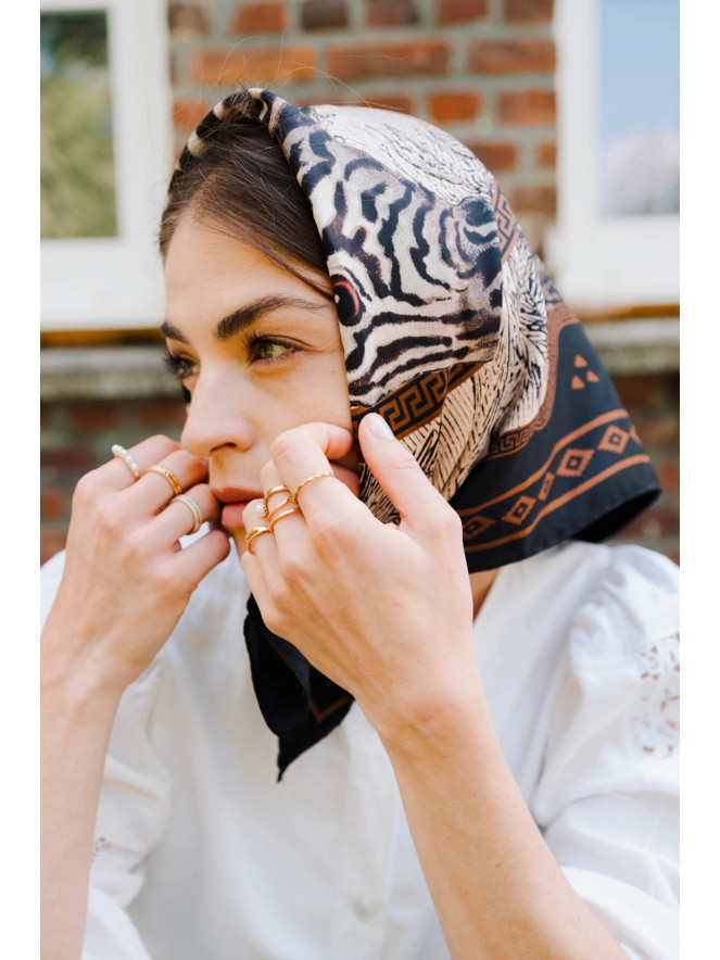 Foulard carré soie ANTAN ZEBRA 70