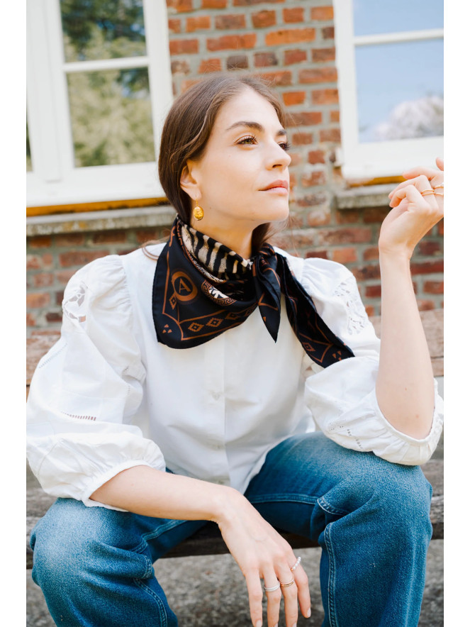 Foulard carré soie ANTAN ZEBRA 70