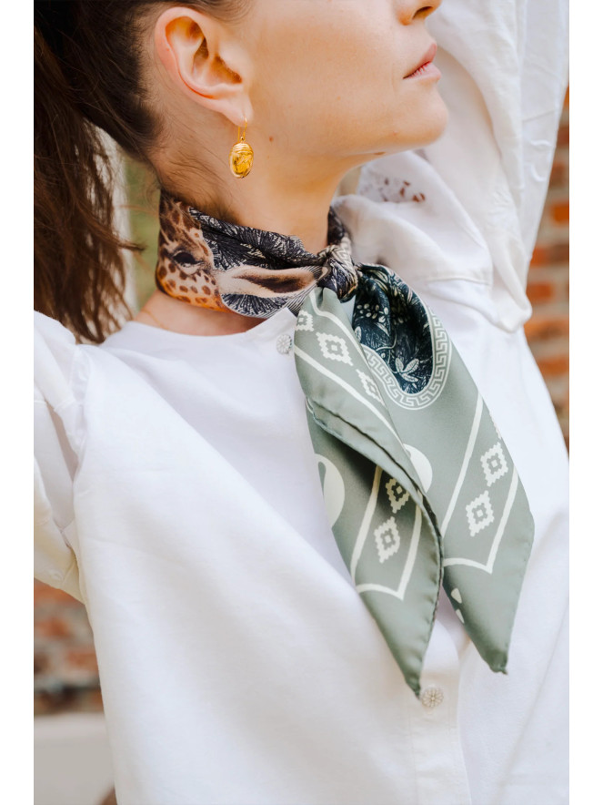 Foulard carré soie ANTAN GIRAFE 70
