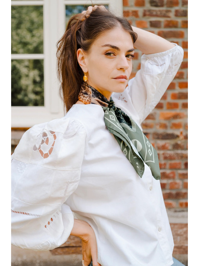 Foulard carré soie ANTAN GIRAFE 70