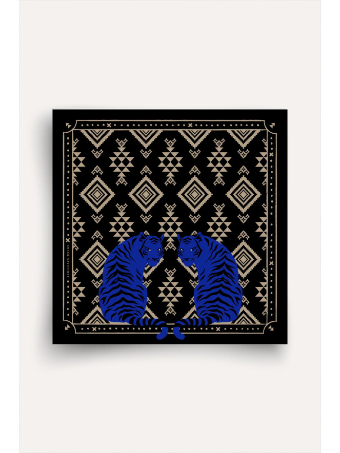 Foulard carré soie ANTAN THE TWIN TIGERS 70