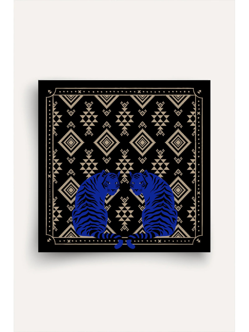 Foulard carré soie ANTAN THE TWIN TIGERS 70