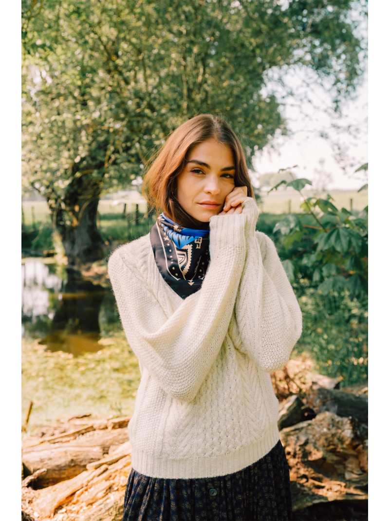 Foulard carré soie ANTAN THE TWIN TIGERS 70
