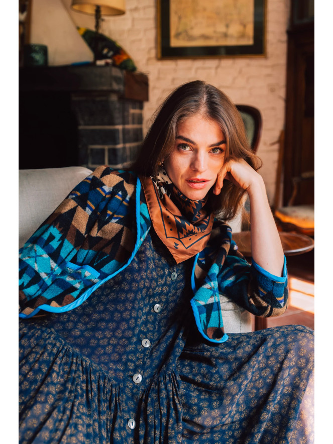 Foulard carré soie ANTAN THE TWIN CHEETHAS 70
