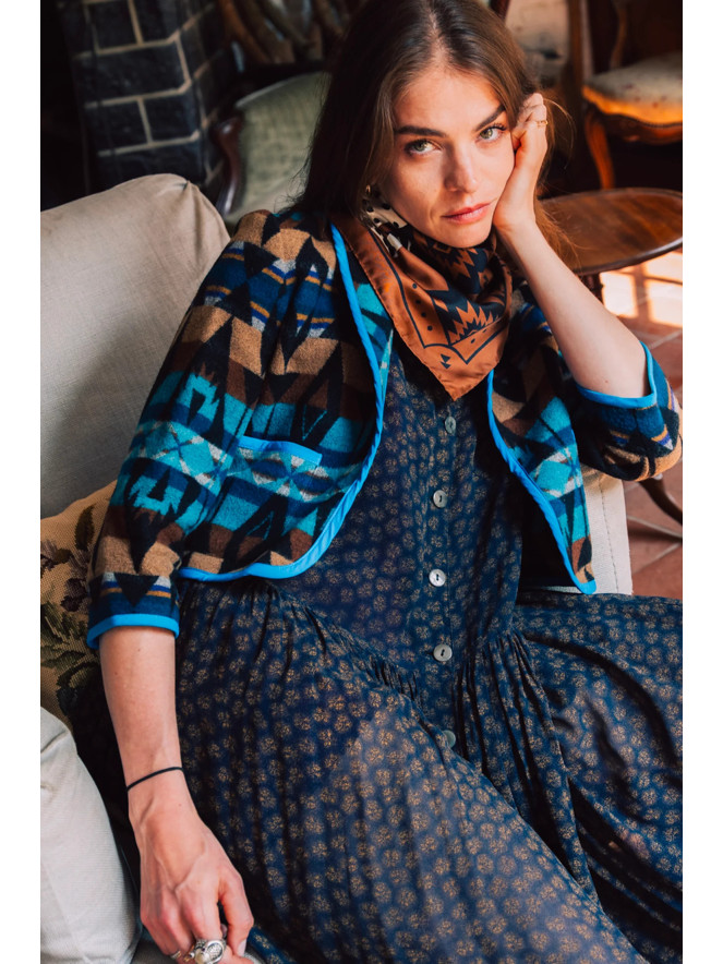 Foulard carré soie ANTAN THE TWIN CHEETHAS 70