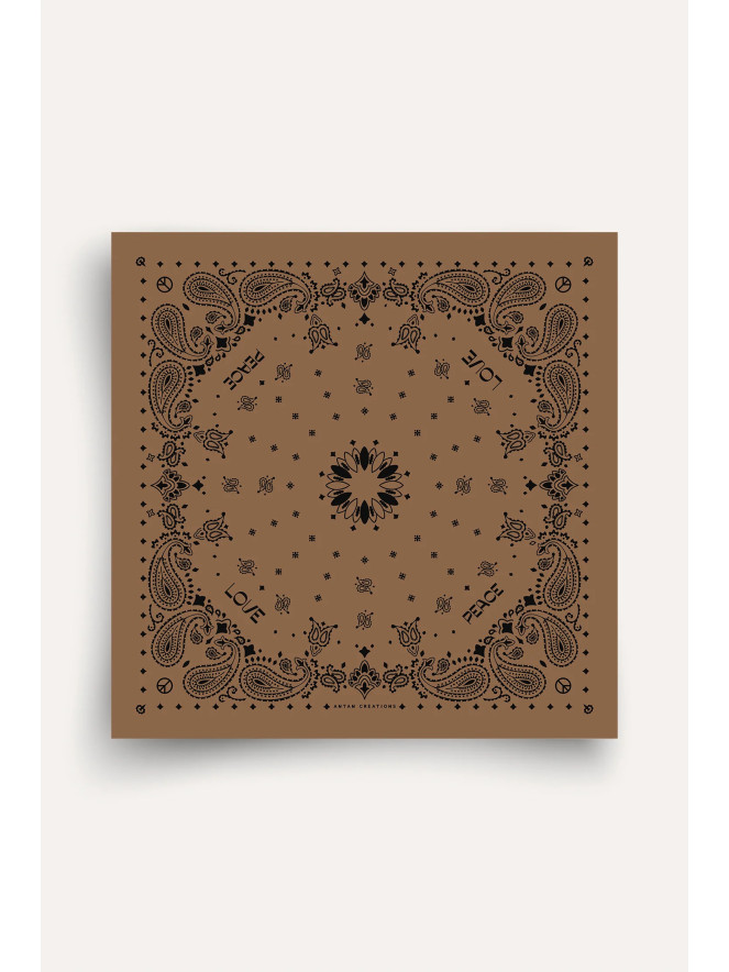 Foulard carré laine ANTAN BANDANA MALT-BLACK 100