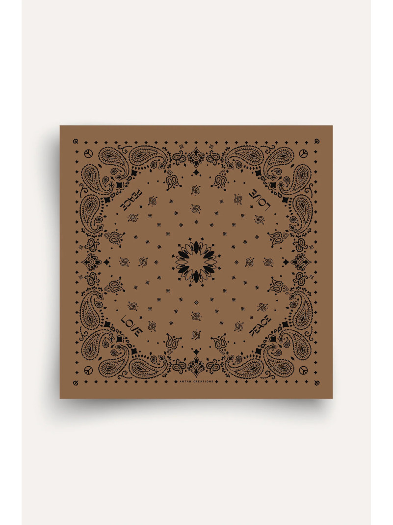 Foulard carré laine ANTAN BANDANA MALT-BLACK 100