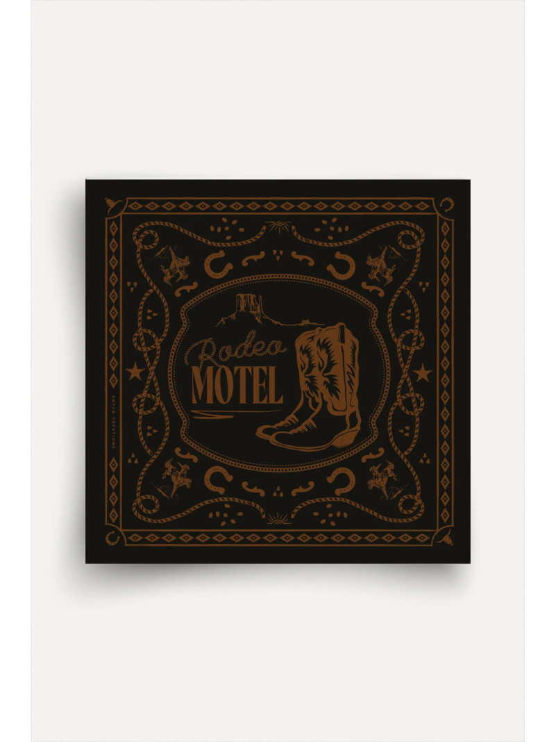 Foulard carré laine ANTAN RODEO MOTEL BLACK 100