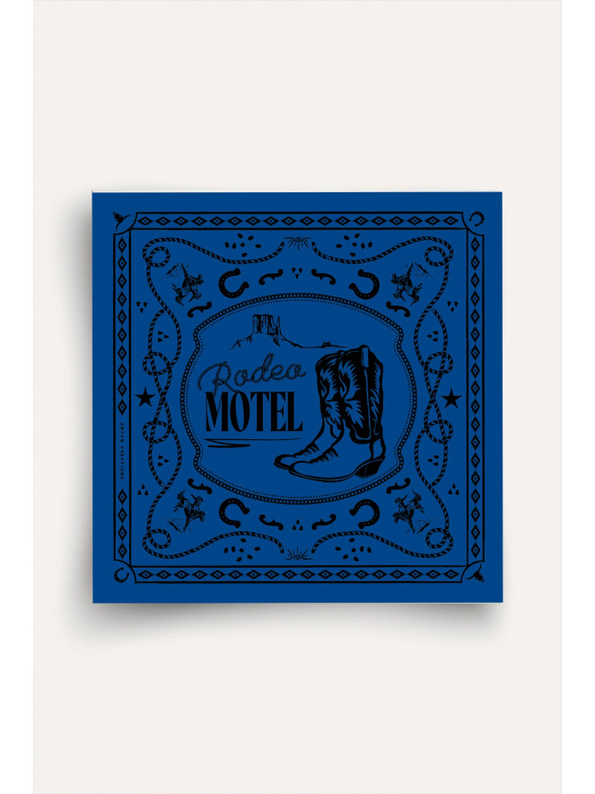 Foulard carré laine ANTAN RODEO MOTEL BLUE 100