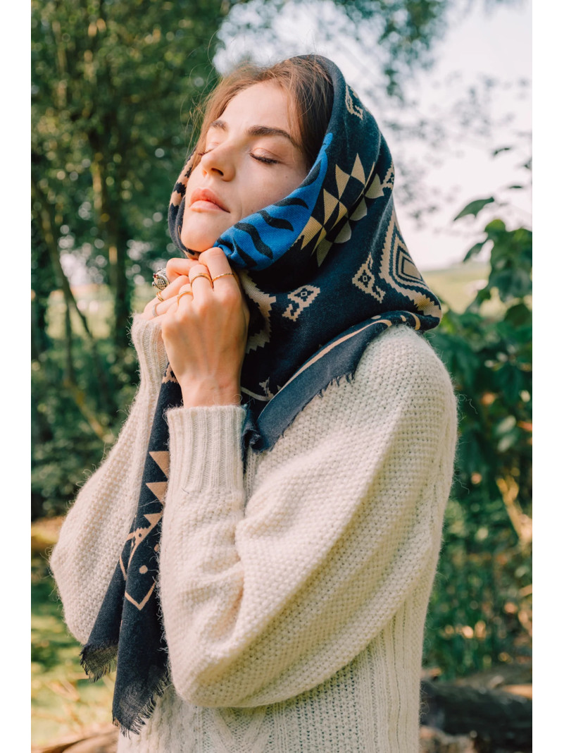 Foulard carré laine ANTAN THE TWIN TIGERS 100