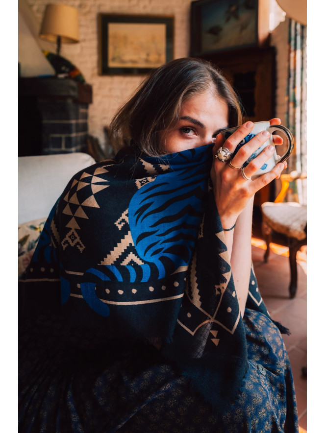 Foulard carré laine ANTAN THE TWIN TIGERS 100