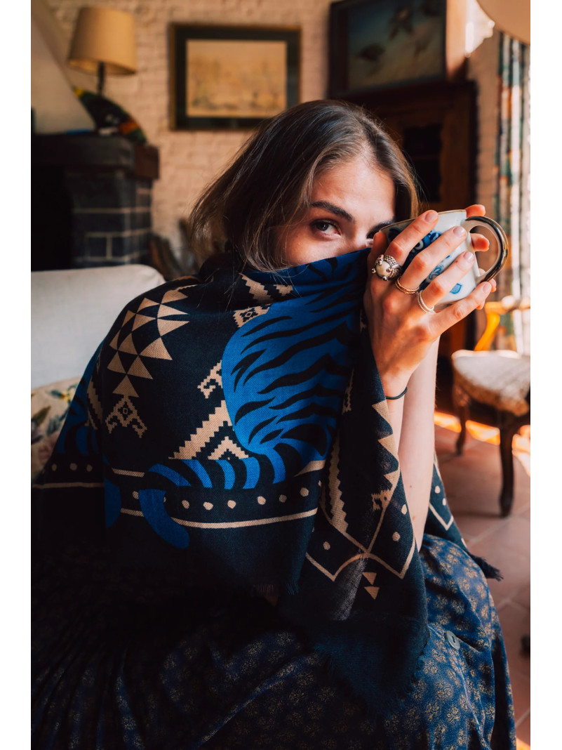 Foulard carré laine ANTAN THE TWIN TIGERS 100