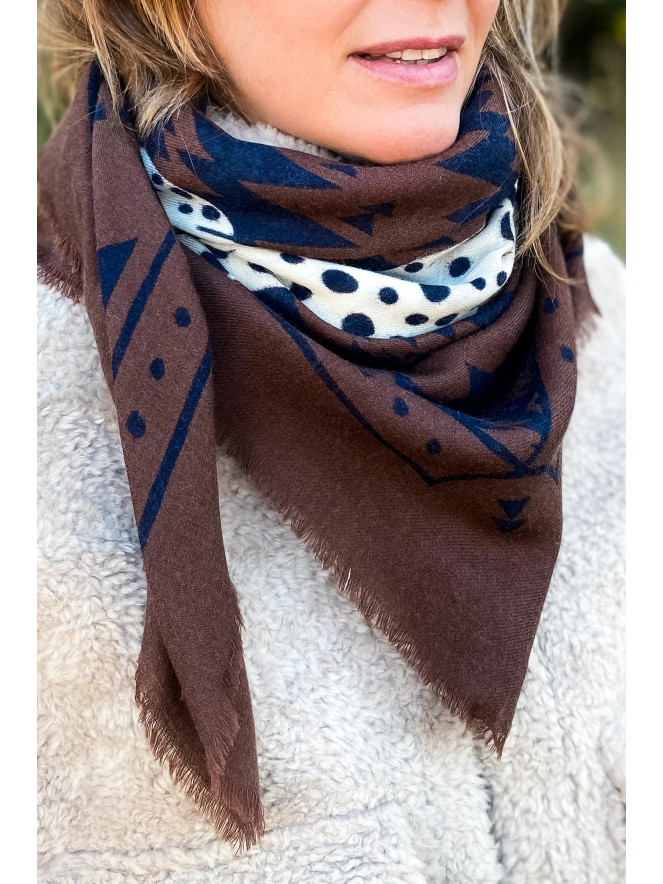 Foulard carré laine ANTAN THE TWIN CHEETAHS 100
