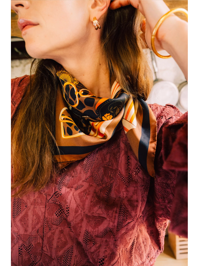 Foulard carré soie ANTAN THE JUNGLE GEAR 70