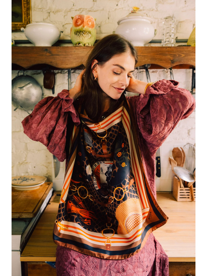 Foulard carré soie ANTAN THE JUNGLE GEAR 70