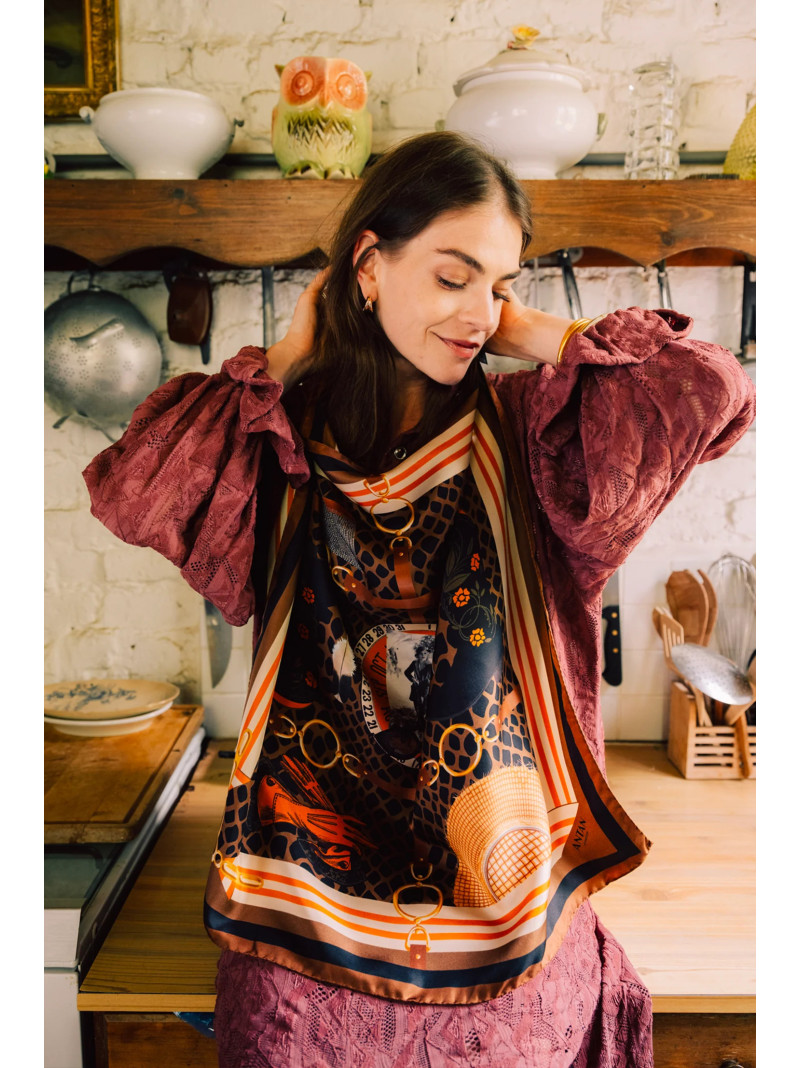 Foulard carré soie ANTAN THE JUNGLE GEAR 70