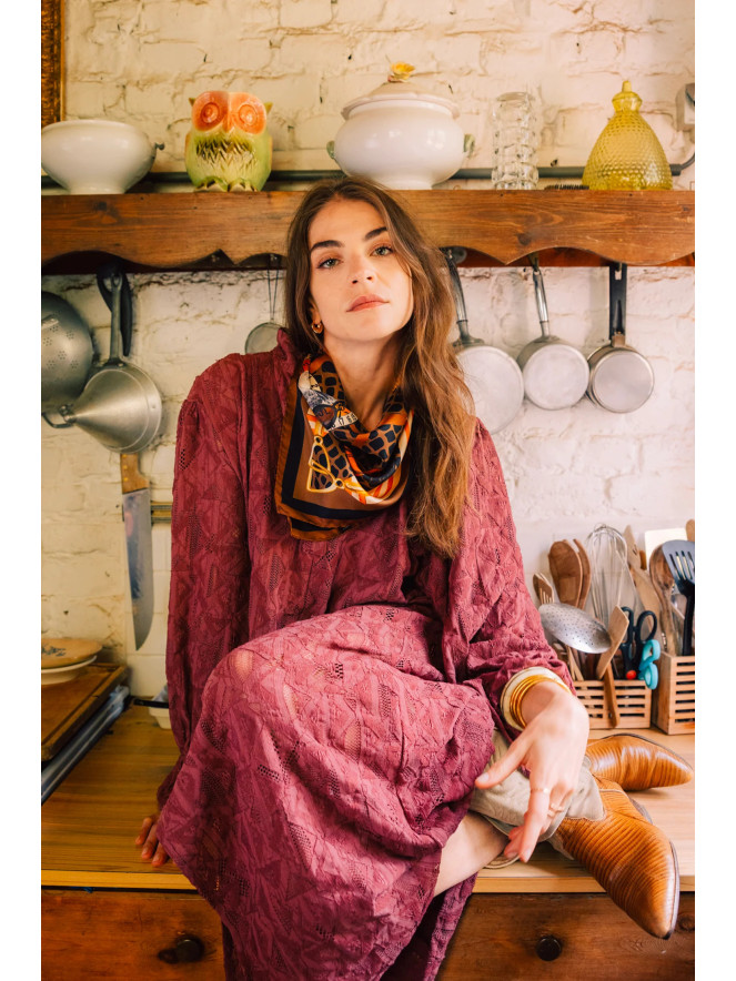 Foulard carré soie ANTAN THE JUNGLE GEAR 70