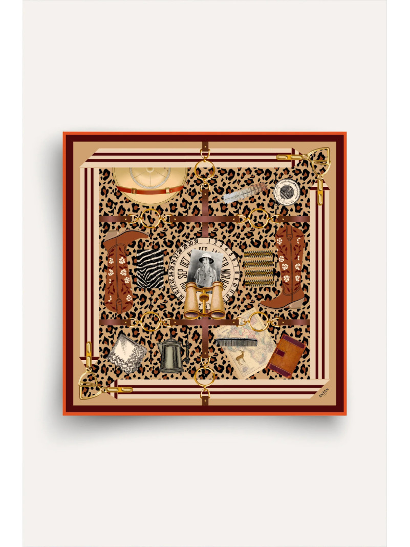 Foulard carré soie ANTAN THE SAFARI GIRL GEAR 70