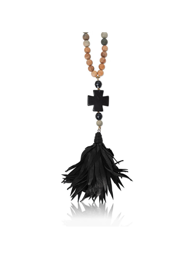 Sautoir Madamirma KARMA CROIX NOIRE