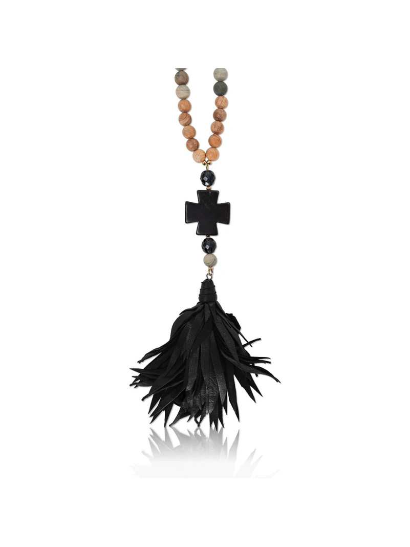 Sautoir Madamirma KARMA CROIX NOIRE