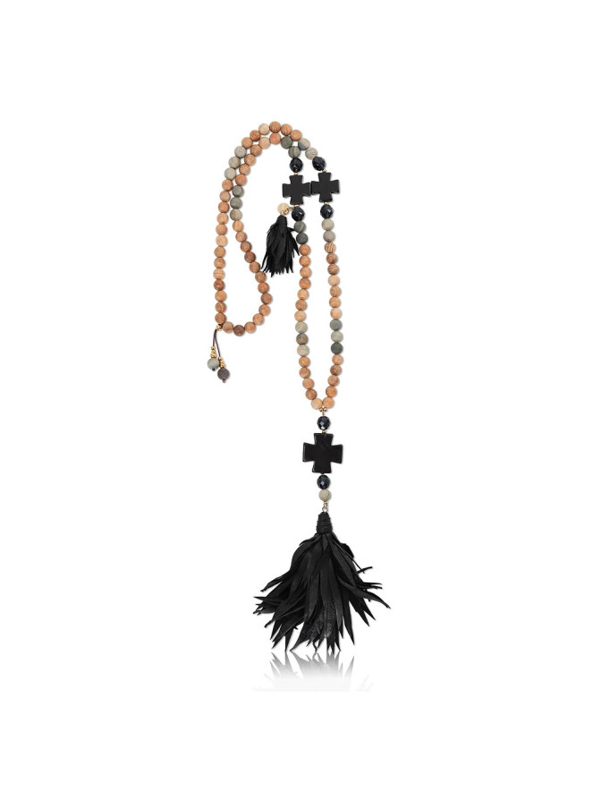 Sautoir Madamirma KARMA CROIX NOIRE
