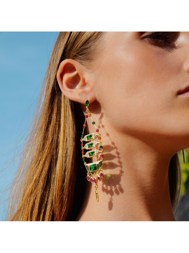 Boucles d'oreilles Hipanema SOLEDAD EMERAUDE