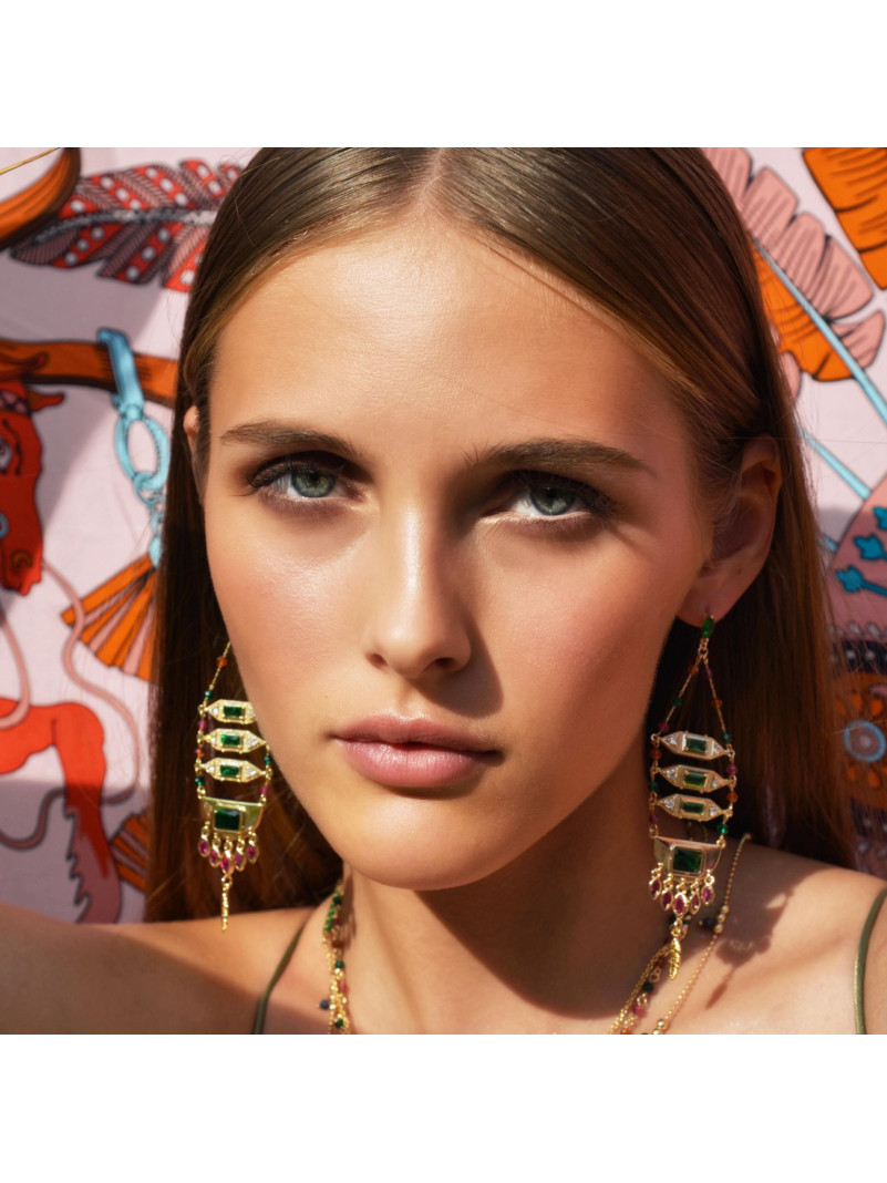 Boucles d'oreilles Hipanema SOLEDAD EMERAUDE