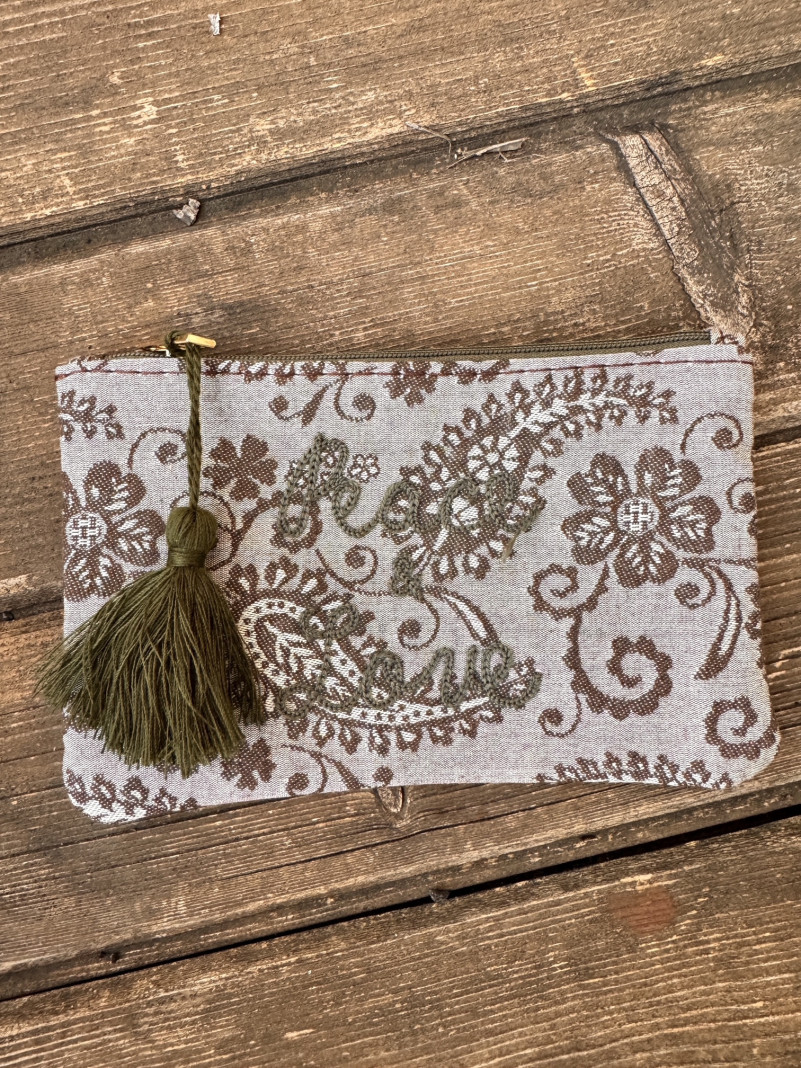 Pochette PEACE & LOVE KAKI