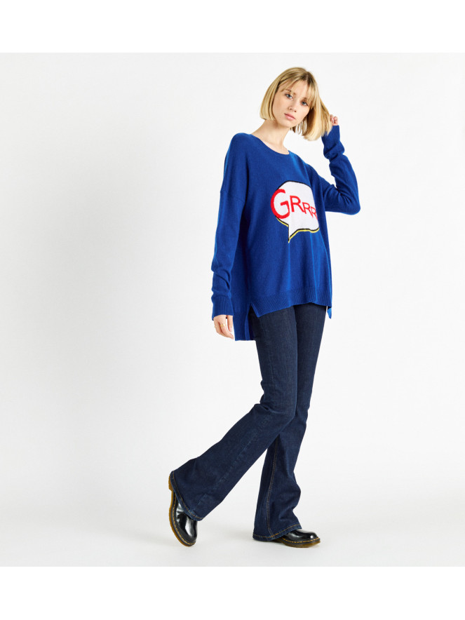 Pull cachemise Madluv GRRR BLEU