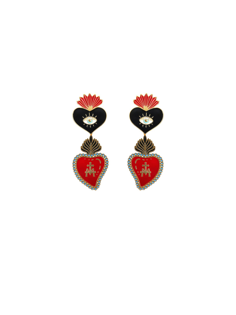 Boucles d'oreilles Principessa Glam COEUR SACRÉ SAINT-JAQUES